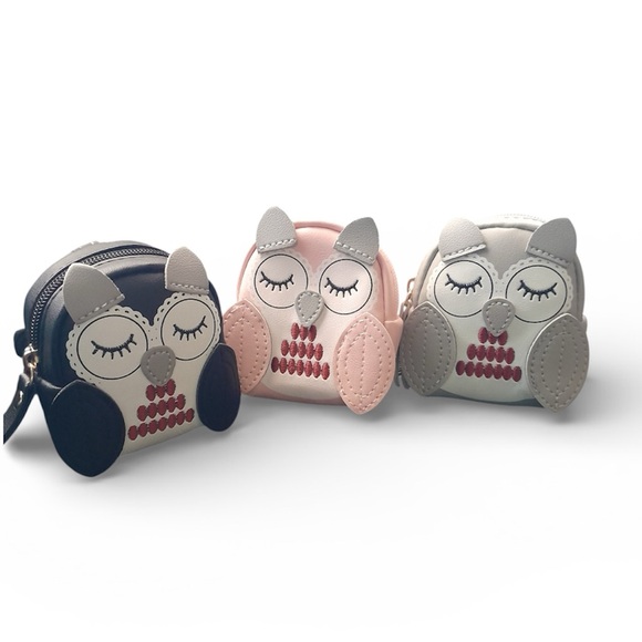 Owl Mini Backpack Coin Purse Keychain Bag Charm - Picture 7 of 13